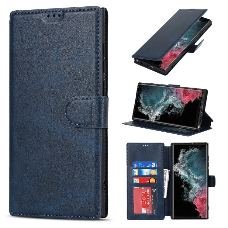 For Samsung Galaxy S22 Ultra 5G Shockproof PU + TPU Leather Phone Case