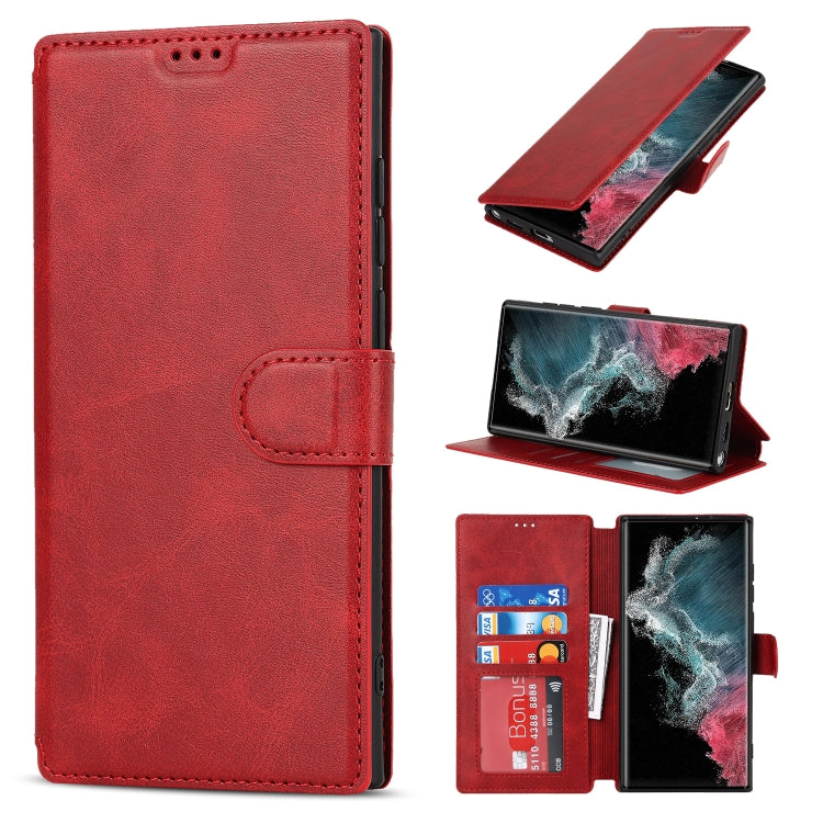 For Samsung Galaxy S22 Ultra 5G Shockproof PU + TPU Leather Phone Case