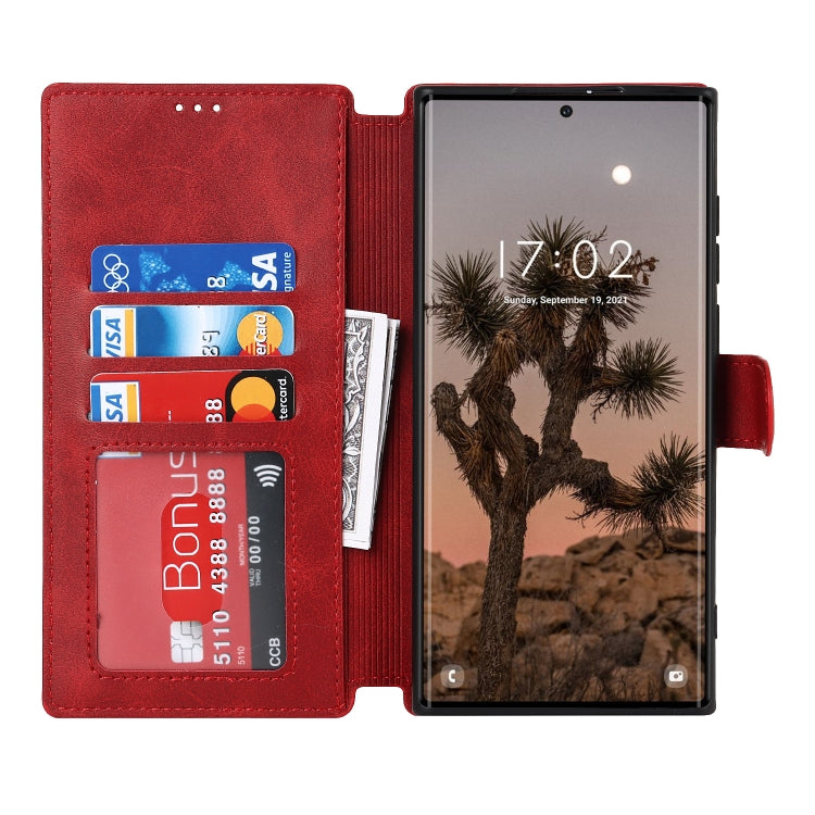 For Samsung Galaxy S22 Ultra 5G Shockproof PU + TPU Leather Phone Case