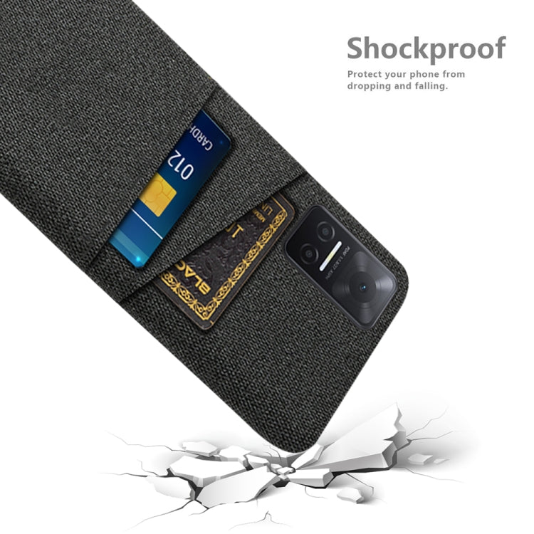 For Honor Play6T Cloth Texture Card Slot PC+Nylon Phone Case