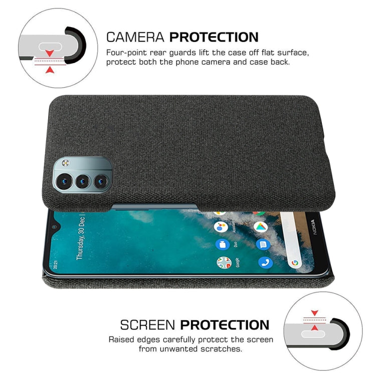 For Nokia G11 Cloth Texture PC + Nylon Back Phone Case