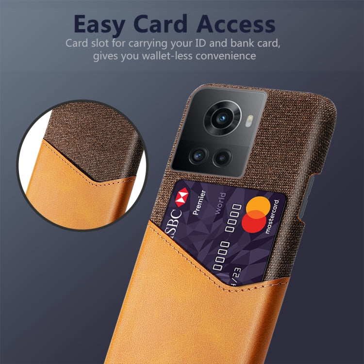 For OnePlus Ace Cloth Texture Card Slot PC+PU Leather Phone Case