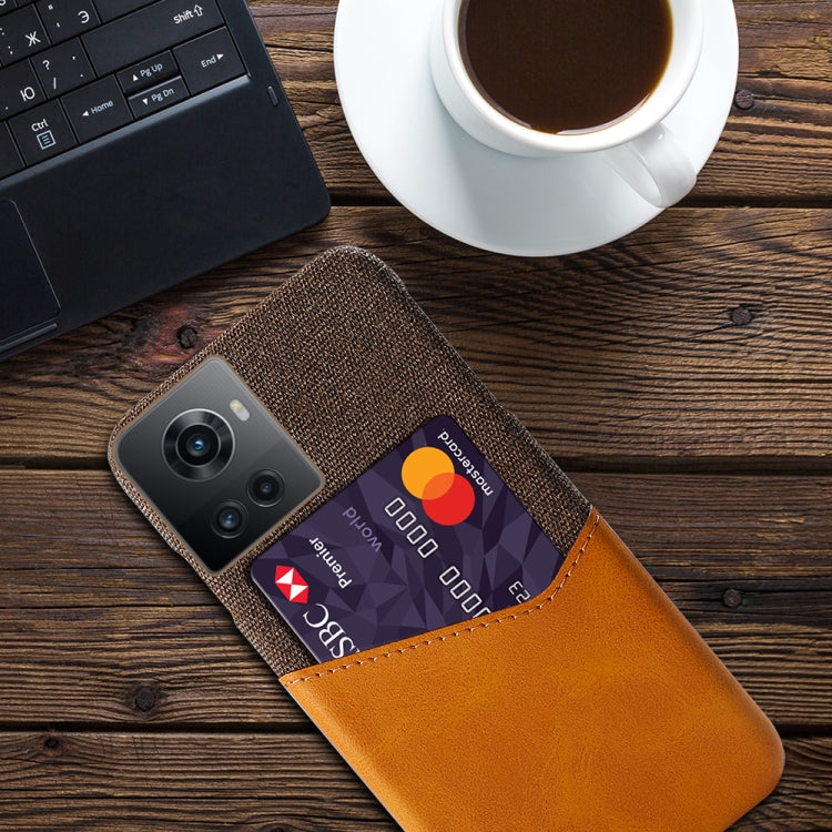 For OnePlus Ace Cloth Texture Card Slot PC+PU Leather Phone Case