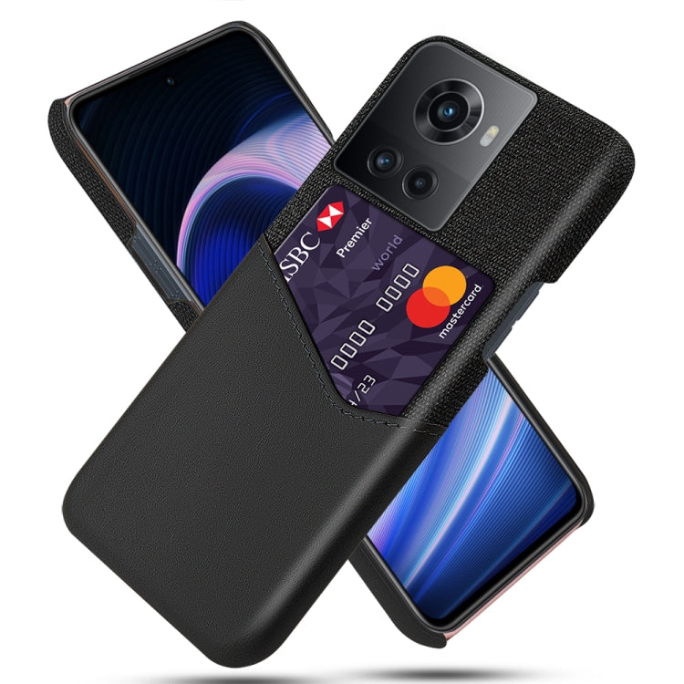 For OnePlus Ace Cloth Texture Card Slot PC+PU Leather Phone Case