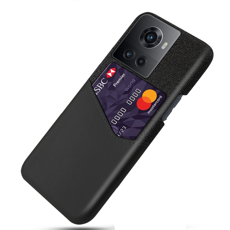 For OnePlus Ace Cloth Texture Card Slot PC+PU Leather Phone Case