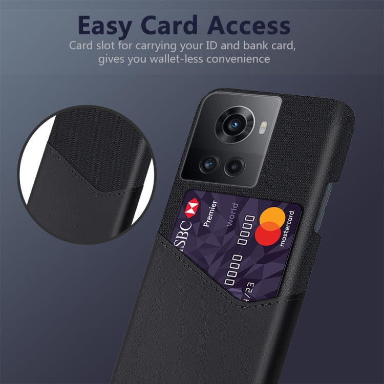 For OnePlus Ace Cloth Texture Card Slot PC+PU Leather Phone Case