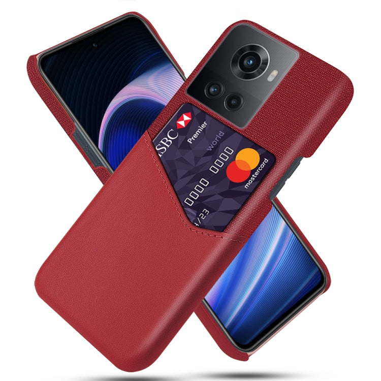 For OnePlus Ace Cloth Texture Card Slot PC+PU Leather Phone Case