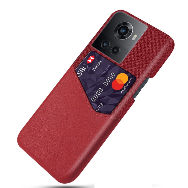 For OnePlus Ace Cloth Texture Card Slot PC+PU Leather Phone Case
