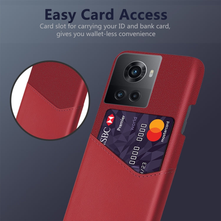 For OnePlus Ace Cloth Texture Card Slot PC+PU Leather Phone Case