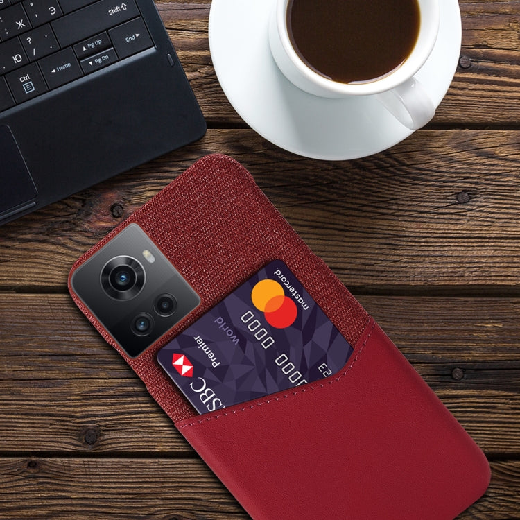 For OnePlus Ace Cloth Texture Card Slot PC+PU Leather Phone Case