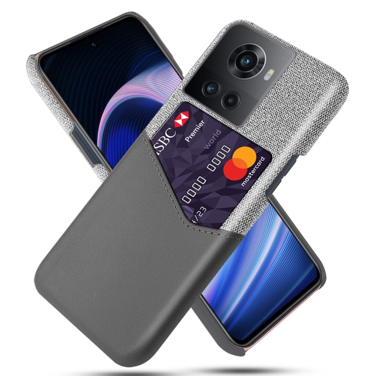 For OnePlus Ace Cloth Texture Card Slot PC+PU Leather Phone Case
