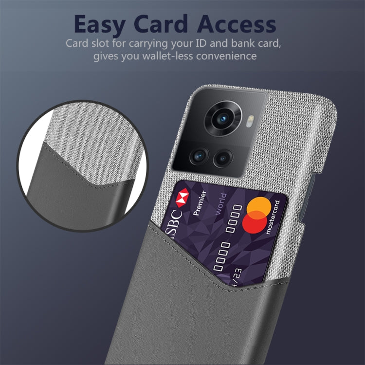 For OnePlus Ace Cloth Texture Card Slot PC+PU Leather Phone Case