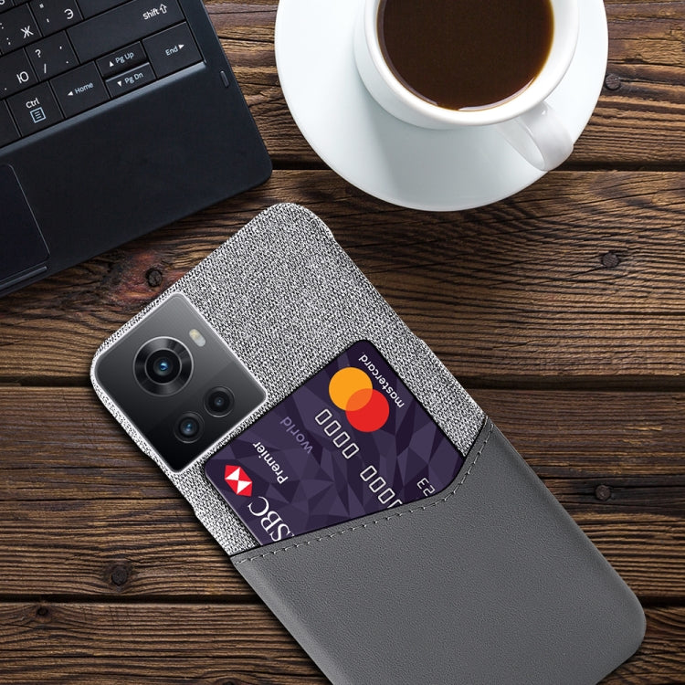 For OnePlus Ace Cloth Texture Card Slot PC+PU Leather Phone Case