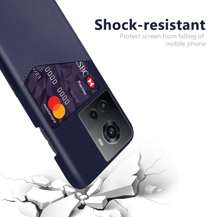 For OnePlus Ace Cloth Texture Card Slot PC+PU Leather Phone Case