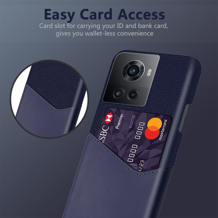 For OnePlus Ace Cloth Texture Card Slot PC+PU Leather Phone Case