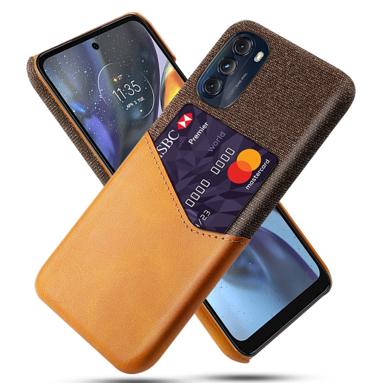 For Motorola Moto G 5G 2022 Cloth Texture Card Slot PC+PU Leather Phone Case