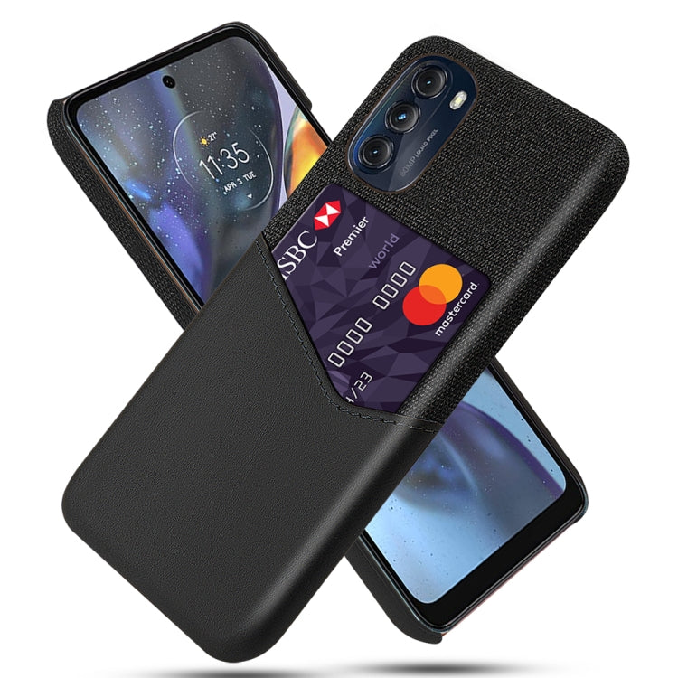 For Motorola Moto G 5G 2022 Cloth Texture Card Slot PC+PU Leather Phone Case