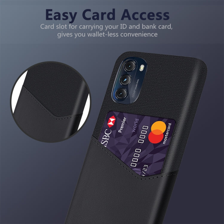 For Motorola Moto G 5G 2022 Cloth Texture Card Slot PC+PU Leather Phone Case