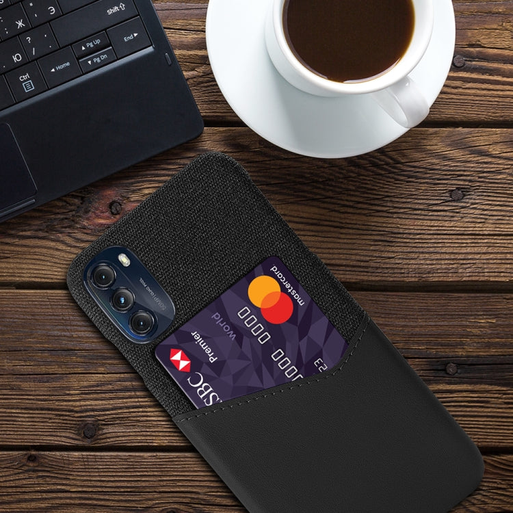 For Motorola Moto G 5G 2022 Cloth Texture Card Slot PC+PU Leather Phone Case