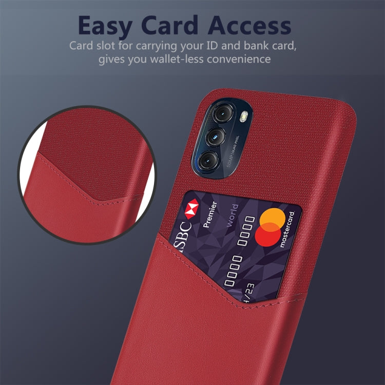 For Motorola Moto G 5G 2022 Cloth Texture Card Slot PC+PU Leather Phone Case