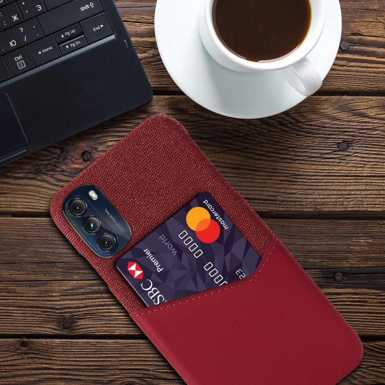 For Motorola Moto G 5G 2022 Cloth Texture Card Slot PC+PU Leather Phone Case