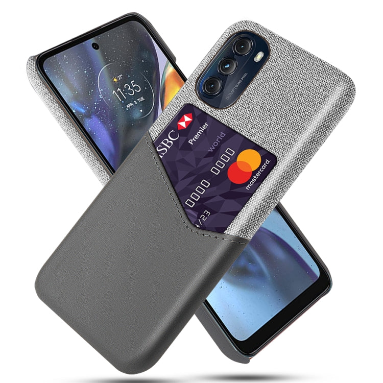 For Motorola Moto G 5G 2022 Cloth Texture Card Slot PC+PU Leather Phone Case