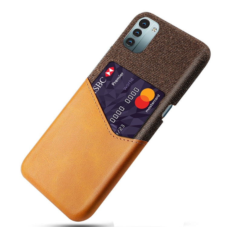 For Nokia G21 Cloth Texture Card Slot PC+PU Leather Phone Case