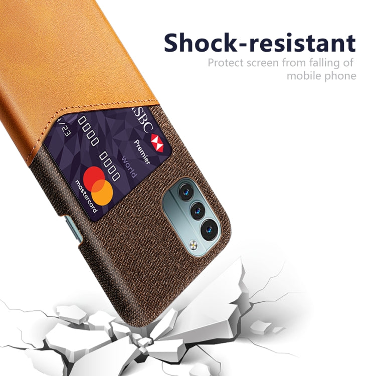 For Nokia G21 Cloth Texture Card Slot PC+PU Leather Phone Case