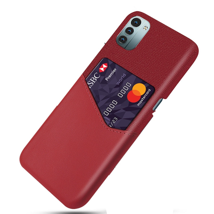 For Nokia G21 Cloth Texture Card Slot PC+PU Leather Phone Case
