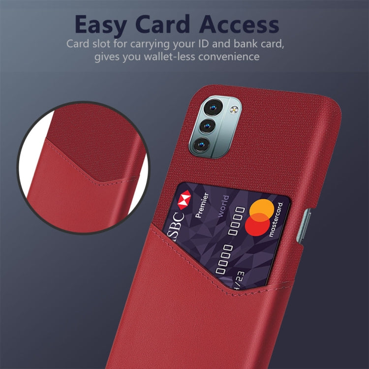 For Nokia G21 Cloth Texture Card Slot PC+PU Leather Phone Case