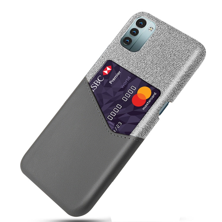 For Nokia G21 Cloth Texture Card Slot PC+PU Leather Phone Case