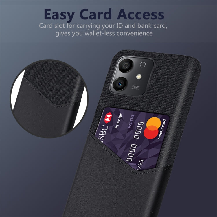 For Honor Play6T Pro Cloth Texture Card Slot PC+PU Leather Phone Case