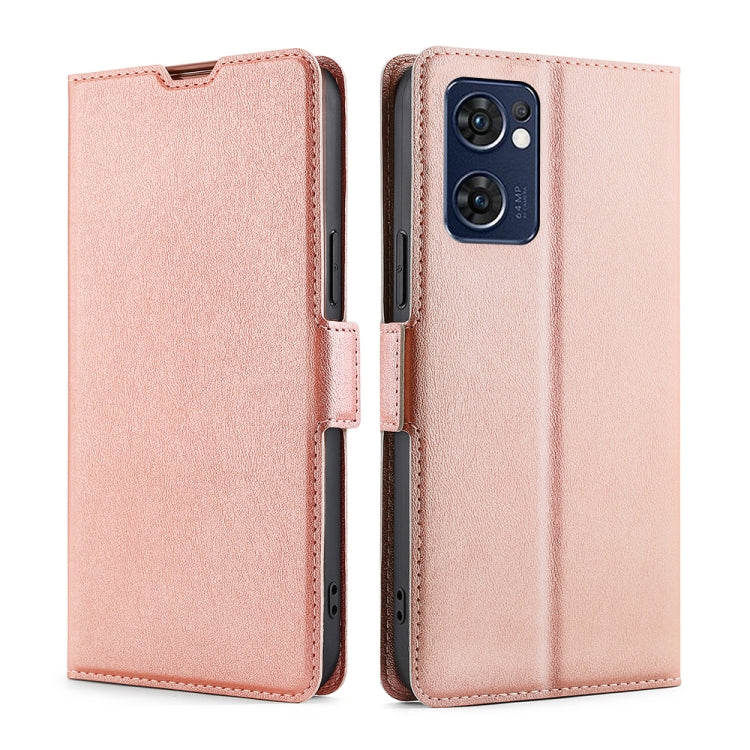 For OPPO Reno7 5G Global Ultra-thin Voltage Side Buckle  Horizontal Flip Leather Phone Case
