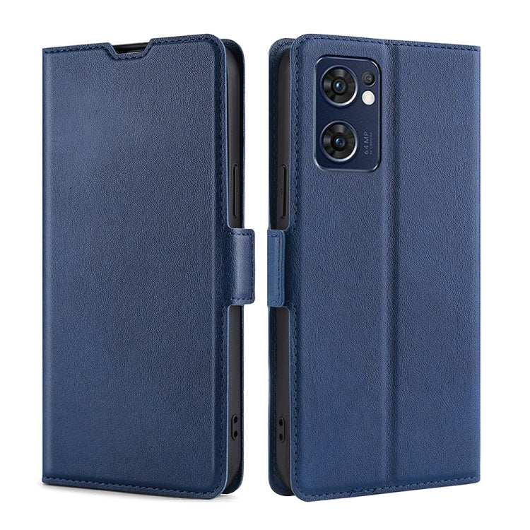 For OPPO Reno7 5G Global Ultra-thin Voltage Side Buckle  Horizontal Flip Leather Phone Case