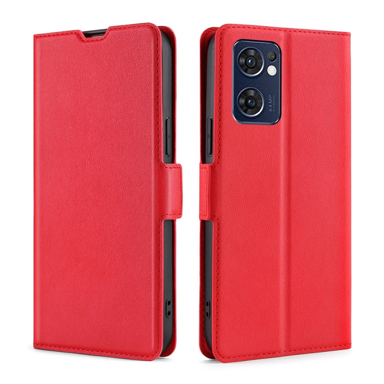 For OPPO Reno7 5G Global Ultra-thin Voltage Side Buckle  Horizontal Flip Leather Phone Case