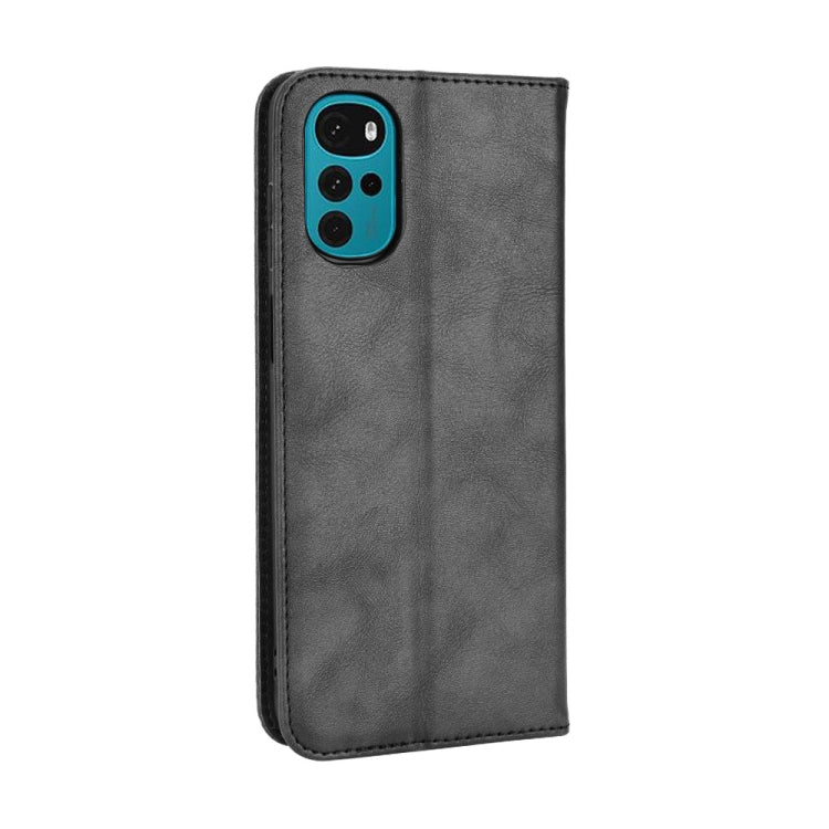 For Motorola Moto G22 Magnetic Buckle Retro Texture Leather Phone Case