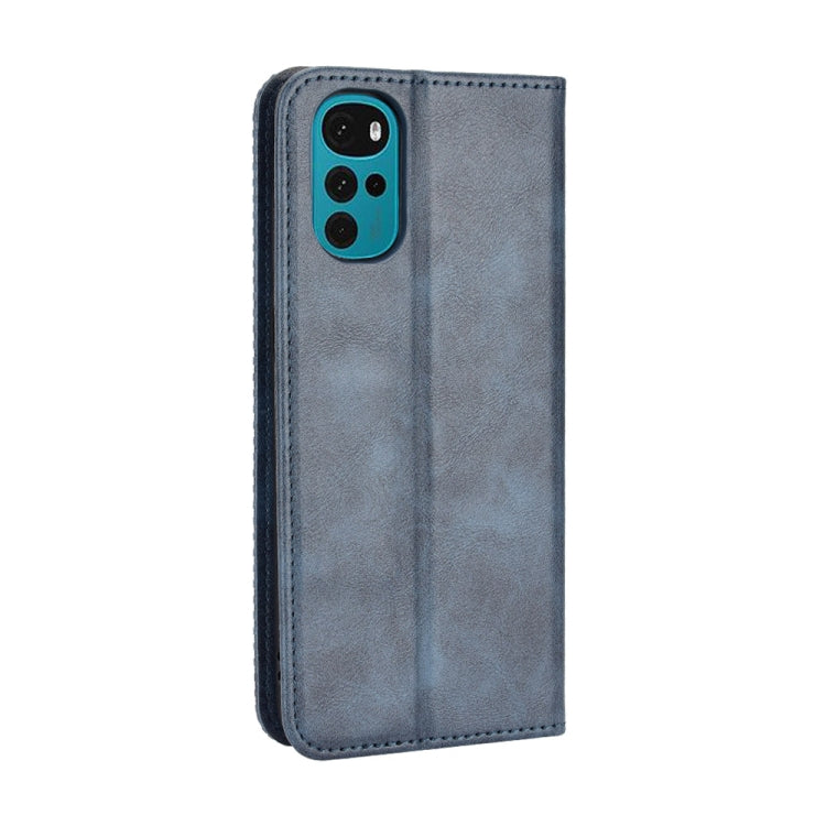For Motorola Moto G22 Magnetic Buckle Retro Texture Leather Phone Case