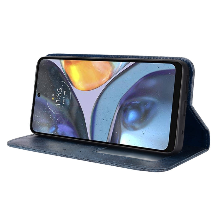 For Motorola Moto G22 Magnetic Buckle Retro Texture Leather Phone Case