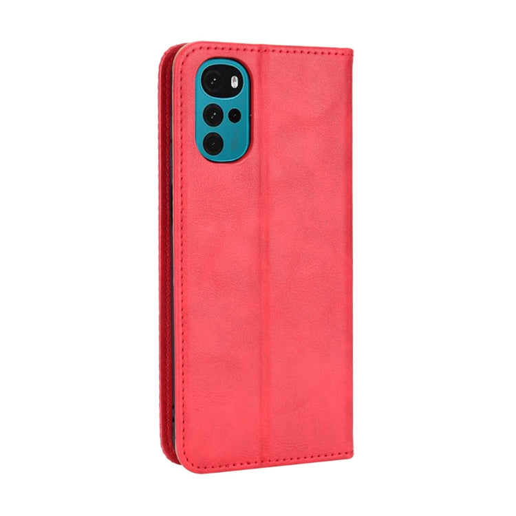 For Motorola Moto G22 Magnetic Buckle Retro Texture Leather Phone Case