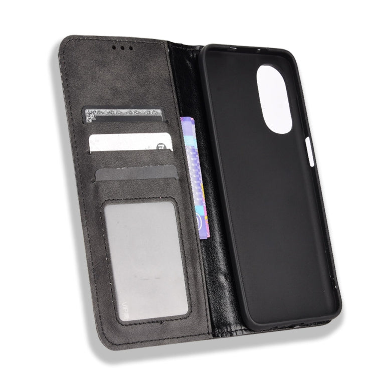 For Motorola Moto G52 4G Magnetic Buckle Retro Texture Leather Phone Case
