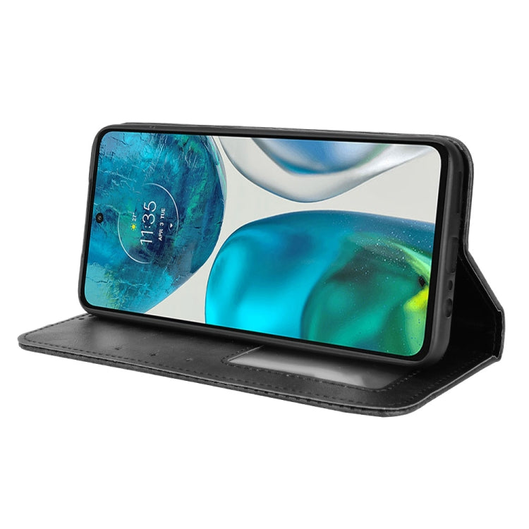 For Motorola Moto G52 4G Magnetic Buckle Retro Texture Leather Phone Case