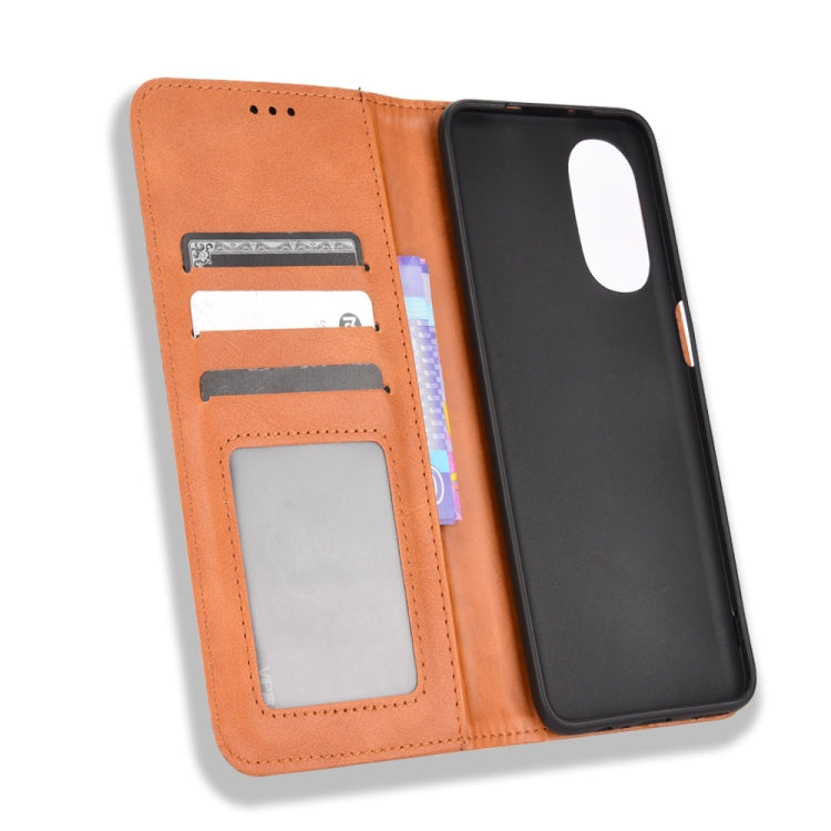 For Motorola Moto G52 4G Magnetic Buckle Retro Texture Leather Phone Case