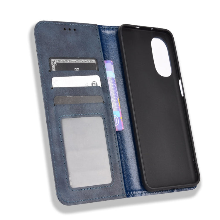 For Motorola Moto G52 4G Magnetic Buckle Retro Texture Leather Phone Case