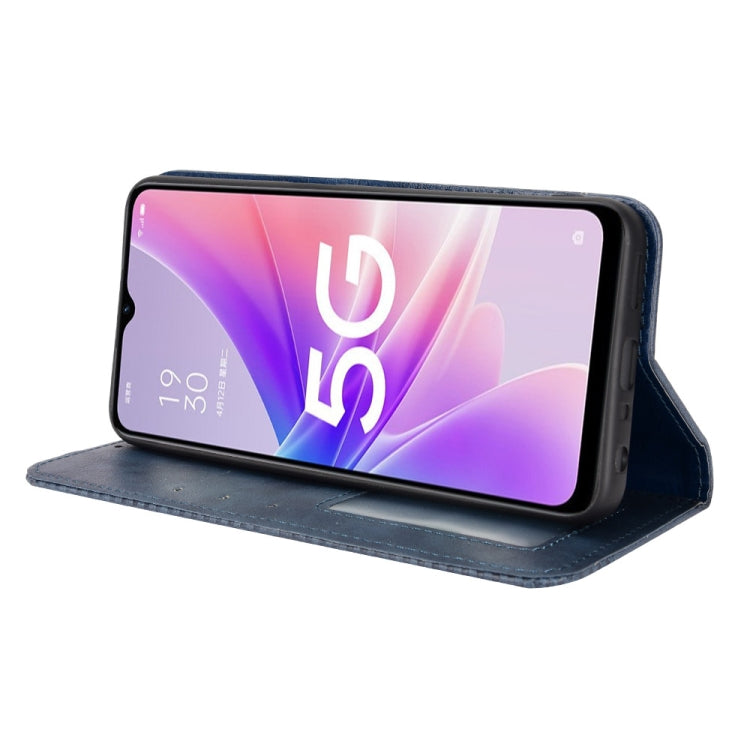 For OPPO A57 5G Magnetic Buckle Retro Texture Leather Phone Case