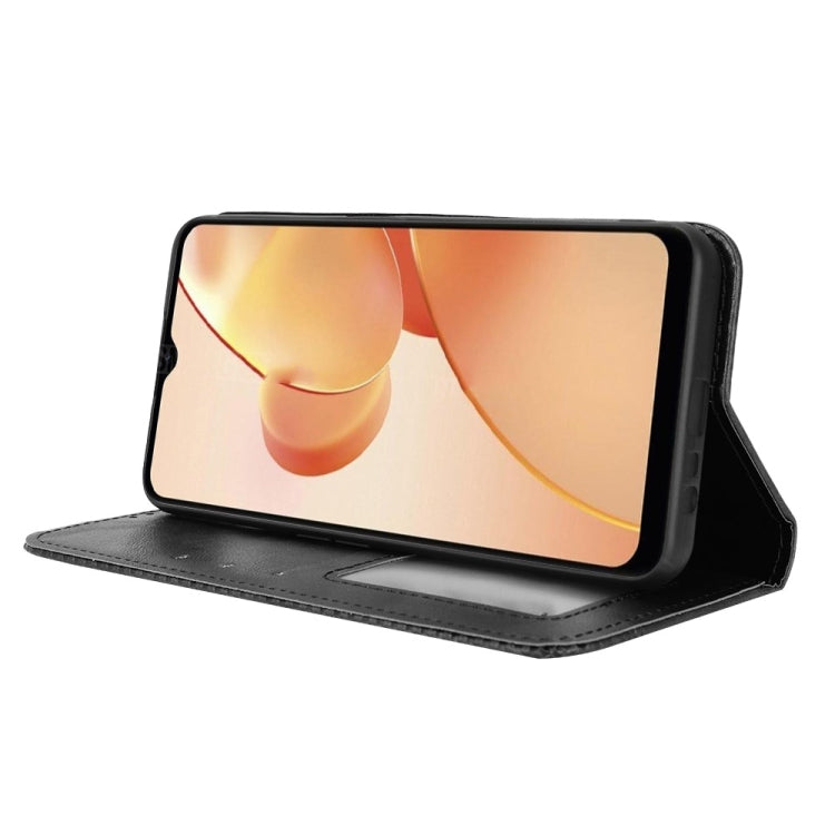 For OPPO Realme C31 Magnetic Buckle Retro Texture Leather Phone Case