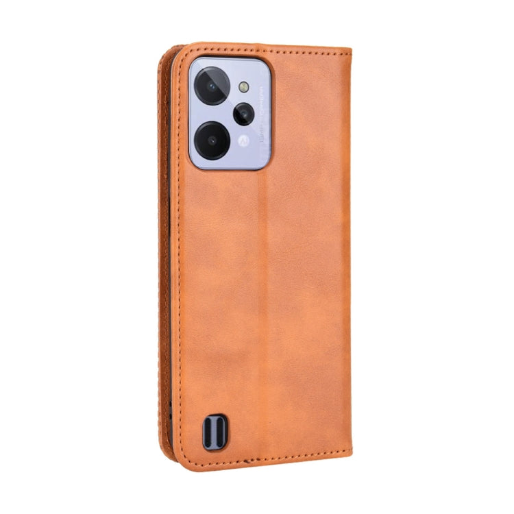 For OPPO Realme C31 Magnetic Buckle Retro Texture Leather Phone Case