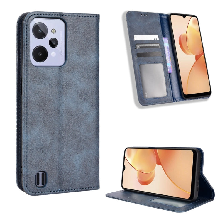 For OPPO Realme C31 Magnetic Buckle Retro Texture Leather Phone Case