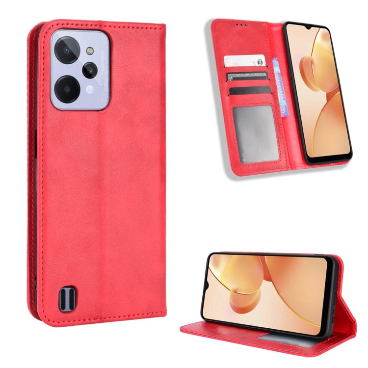 For OPPO Realme C31 Magnetic Buckle Retro Texture Leather Phone Case