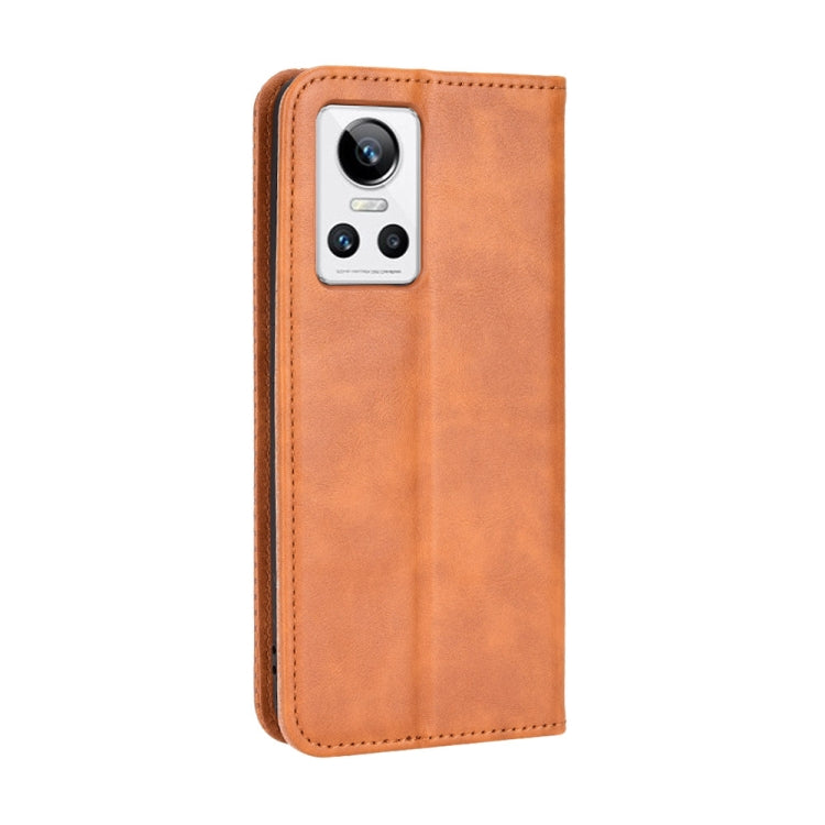 For OPPO Realme GT Neo3 Magnetic Buckle Retro Texture Leather Phone Case