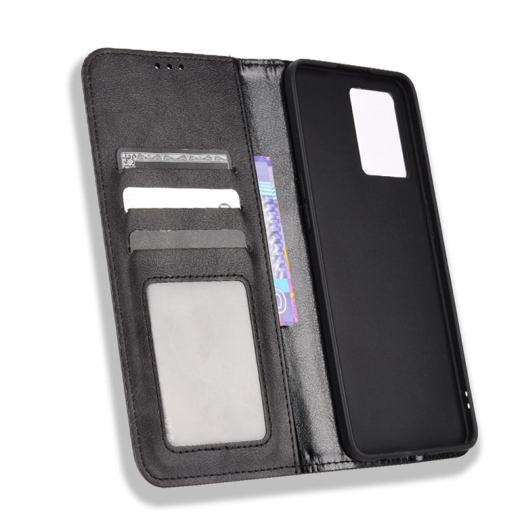 For OPPO Reno7 4G / F21 Pro Magnetic Buckle Retro Texture Leather Phone Case